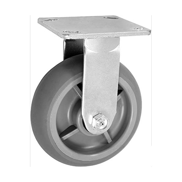 Casterhq 5"x2" Stainless RIDGID/Fixed Caster, Thermo Plastic Rubber Wh CB-MDSRTP5X2 - main